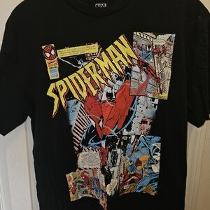Marvel Black Spider-Man Comic Panel T-Shirt